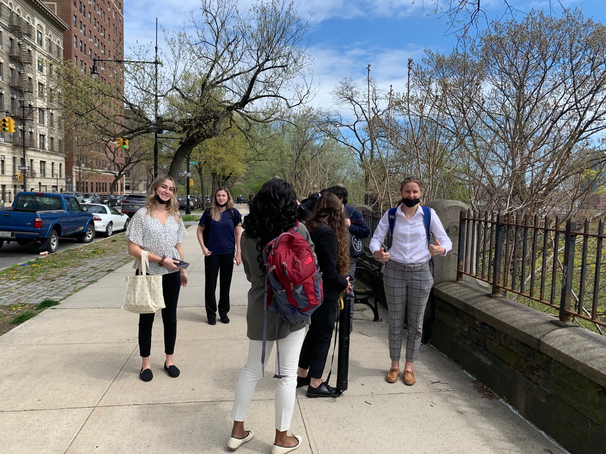 Students on a field outing