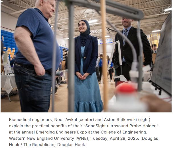Noor Awkal and Aston Rutkowski at Emerging Engineers Expo