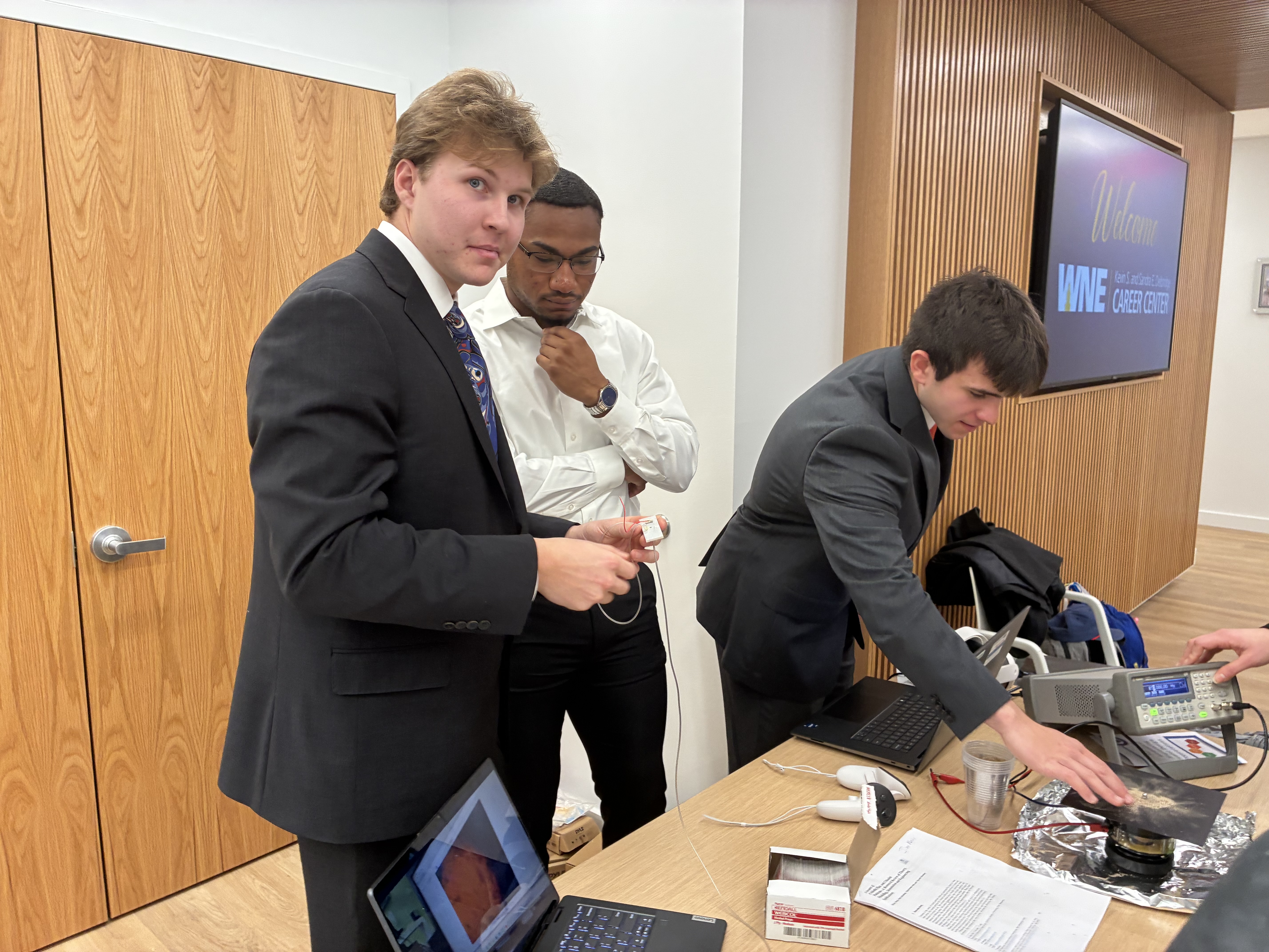 Students working on biomedical device
